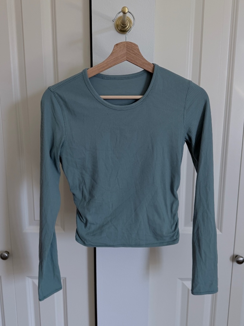LIKE NEW Lululemon All It Takes Back-Twist Ribbed Long-Sleeve - 6, Crater Blue